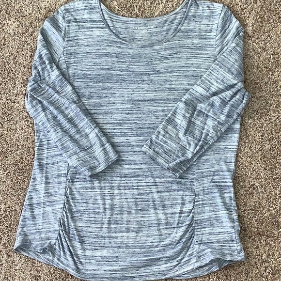 Liz Claiborne Tops - Liz Claiborne Weekend blue/white stripe scoop neck, 3/4 sleeve top Size XL